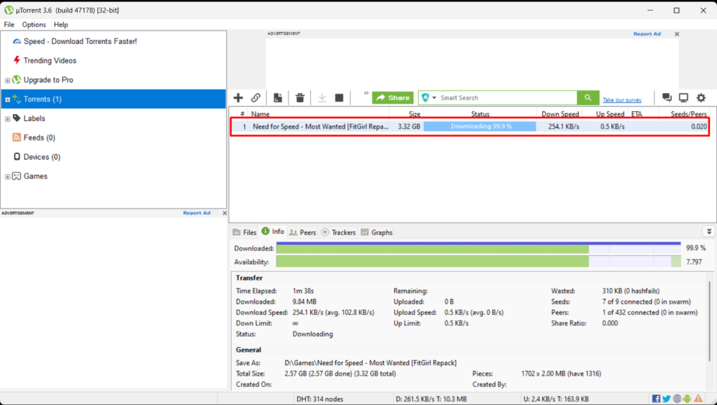 game will start downloading like this